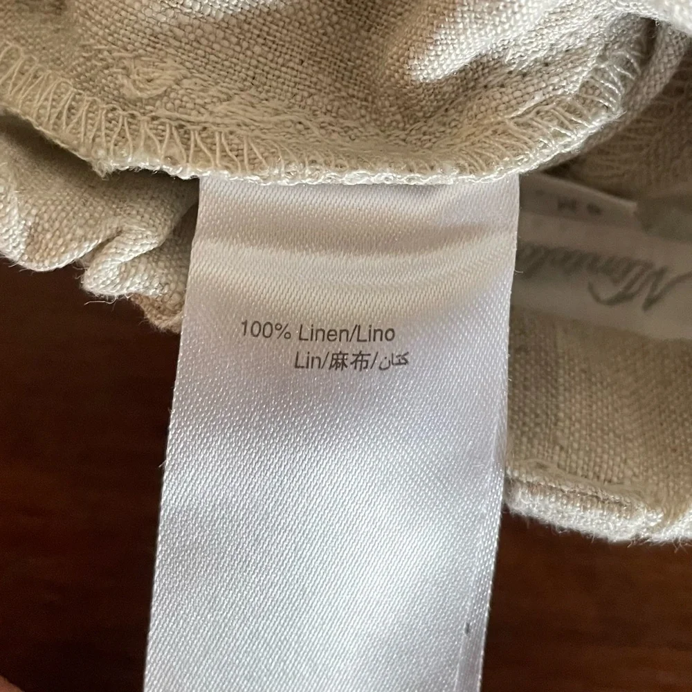 Miniclasix 100% Linen Pants Baby Boy 9M Cream Dress Pants Adjustable Waist - Picture 8 of 10